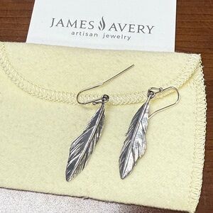 James Avery RETIRED Sterling Feather Earrings